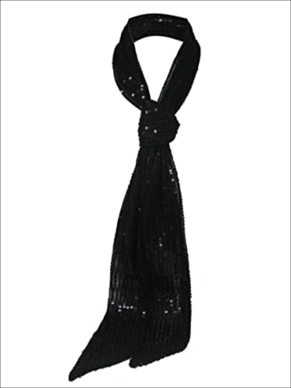 Skinny Sequin Scarf Neck Tie Belt 100% Polyester Sparkly